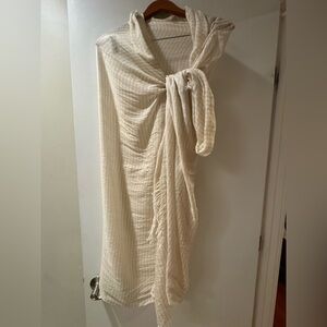 Chan Luu Cream Textured Scarf
